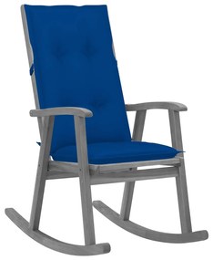 3064234 vidaXL Cadeira de baloiço com almofadões acácia maciça cinzento