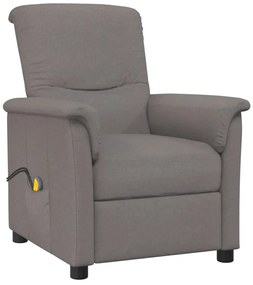 vidaXL Poltrona de massagens tecido cinza-acastanhado