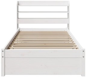 Estrutura de cama c/ cabeceira sem colchão 100x200 cm branco