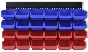 Organizador ferramentas montado na parede, 2 pçs, vermelho &amp; azul