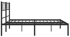 Estrutura de cama em metal com cabeceira 150x200 cm preto