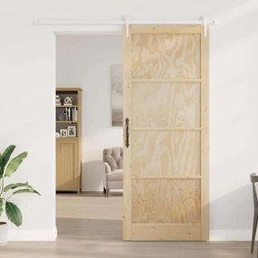 Porta Deslizante vidaXL com Conjunto de Hardware 93x232 cm Madeira Sól
