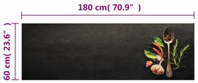 Tapete de cozinha lavável 60x180 cm veludo padrão especiarias