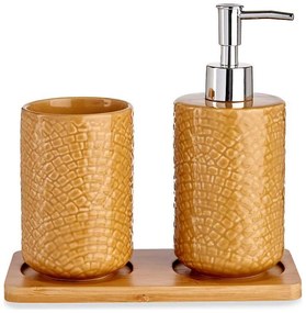 Conjunto de Banho Pleinen Cerâmica Bambu Camel (3 Pcs)