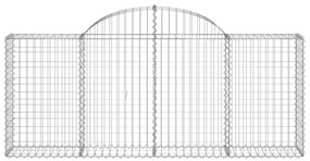 Cestos gabião arqueados 18pcs 200x30x80/100cm ferro galvanizado