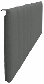 Almofadão de cabeceira 200 cm tecido cinzento-escuro