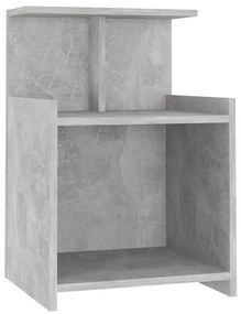 Mesa de cabeceira 40x35x60 cm contraplacado cinzento cimento