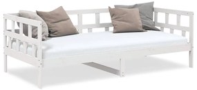 Sofá-cama 90x190 cm madeira de pinho maciça branco