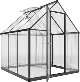 Outsunny Estufa de jardim em alumínio e policarbonato, estufa com janela ajustável e porta batente resistente às intempéries transparente | Aosom Portugal