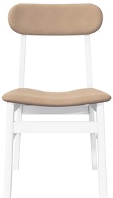 Cadeiras de jantar com almofadões 2 pcs madeira maciça branco