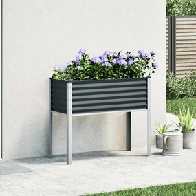 Vaso/floreira de jardim 100x41x90 cm aço antracite