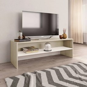 vidaXL Móvel de TV 120x40x40 cm contraplacado branco e carvalho sonoma