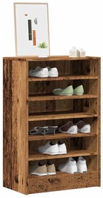 vidaXL Armário para sapatos 60x35x92cm derivados madeira madeira velha