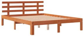 Cama sem colchão 120x200 cm madeira pinho maciça castanho-mel