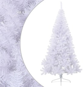 Meia árvore de Natal artificial com suporte 210 cm PVC branco