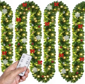 Guirlanda de Natal 5 m decorada com comando à distância Verde