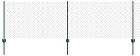 Cerca de Cadeia com 22 Postes U Verde 0.8x25 m de Aço