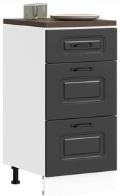 vidaXL Armário de cozinha baixo Kalmar madeira artificial preto