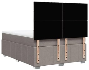Cama com molas/colchão 140x190 cm tecido castanho-acinzentado