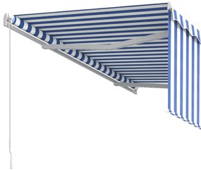 Toldo retrátil manual com estore 3x2,5 m azul e branco