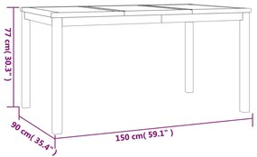 Conjunto de jantar para jardim 7 pcs madeira de teca maciça