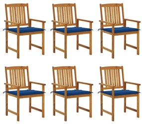 Cadeiras de jardim com almofadões 6 pcs acácia maciça