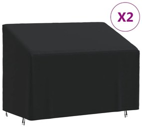 vidaXL Capas p/ bancos de 2 lugares 2 pcs 134x70x65/94 cm oxford 420D