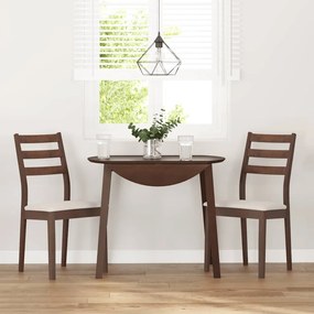 Cadeiras de jantar com almofadões 2 pcs madeira maciça castanho