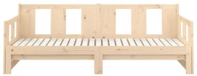 Estrutura sofá-cama de puxar 2x(90x200) cm madeira pinho maciço