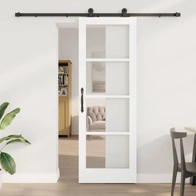 vidaXL Porta Deslizante com Conjunto de Ferragens "ORKDAL" Branca 73.5x211 cm