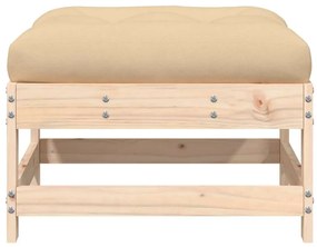 Apoios de pés p/ jardim c/ almofadões 2 pcs pinho maciço