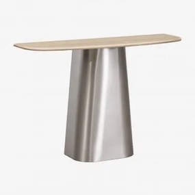 Consola De Entrada 120x40 Cm Em Pedra Natural E Aço Inoxidável Moreila Travertine - Sklum