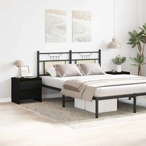 Cabeceira vidaXL 2 pcs Preto Carvalho 45x34x44,5 cm Madeira de engenha