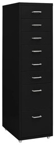 vidaXL Arquivador móvel 28x41x109 cm metal preto