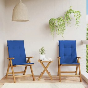vidaXL Cadeiras de jardim reclináveis c/ almofadões 2 pcs teca maciça