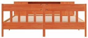 Cama com estante sem colchão 200x200 cm pinho maciço