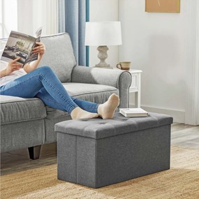 Banco com espaço de arrumação 76 x 38 x 38 cm cinzento escuro