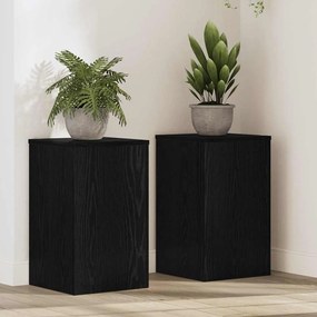 Suportes para Plantas 2 pcs Carvalho Preto 30 x 30 x 50 cm em Madeira