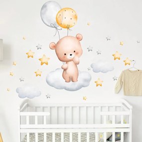 Autocolante de parede - Ursinho com balões