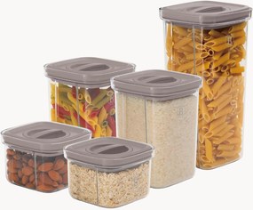 Caixas de arrumação Taupe, conjunto de 5