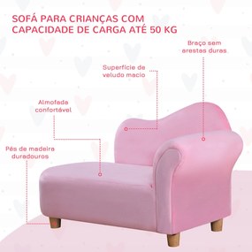 Sofá para Crianças de 3-5 Anos Mini Sofá Estofado em Poliéster com Ass