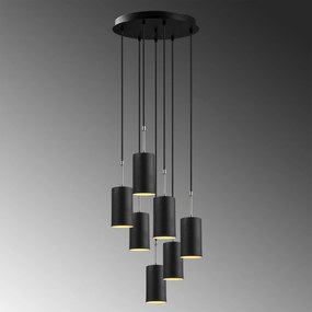 Candeeiro Suspenso Kem – Preto e Níquel – Diâmetro 43 cm, Altura 120 c