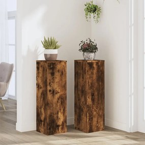 vidaXL Suportes p/ plantas 2 pcs 25x25x80 cm derivados de madeira