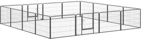 PawHut Parque para Cães com 16 Painéis e 2 Portas, Recinto em Aço para Interior e Exterior 80x60 cm Cinzento | Aosom Portugal