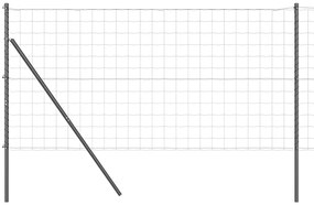 Cerca Euro da com 7 postes, 1,2 x 10m, Aço Galvanizado Cinza