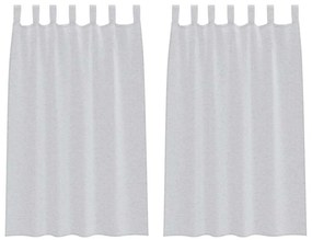 Cortinas 2 pcs Cinzento-claro 140 x 175 cm Poliéster