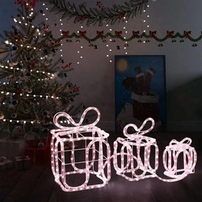 289982 vidaXL Caixas presente de Natal com 180 luzes LED interior/exterior