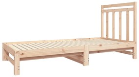 Estrutura sofá-cama de puxar 2x(90x190) cm pinho maciço