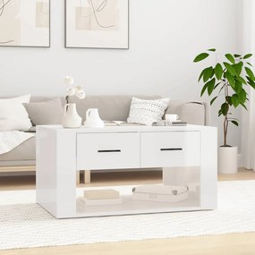 vidaXL Mesa de centro 80x50x40 cm derivados madeira branco brilhante