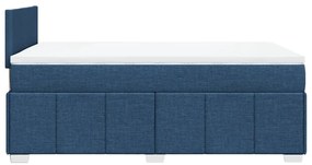 Cama boxspring com colchão 120x190 cm tecido azul